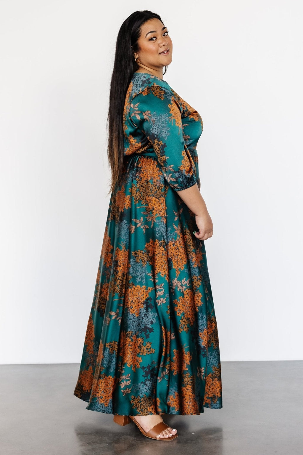 Paula Satin Maxi Dress | Jade Multi