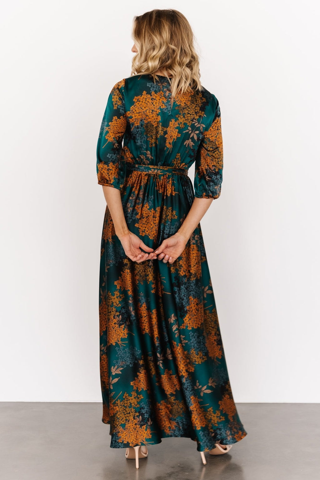 Paula Satin Maxi Dress | Jade Multi