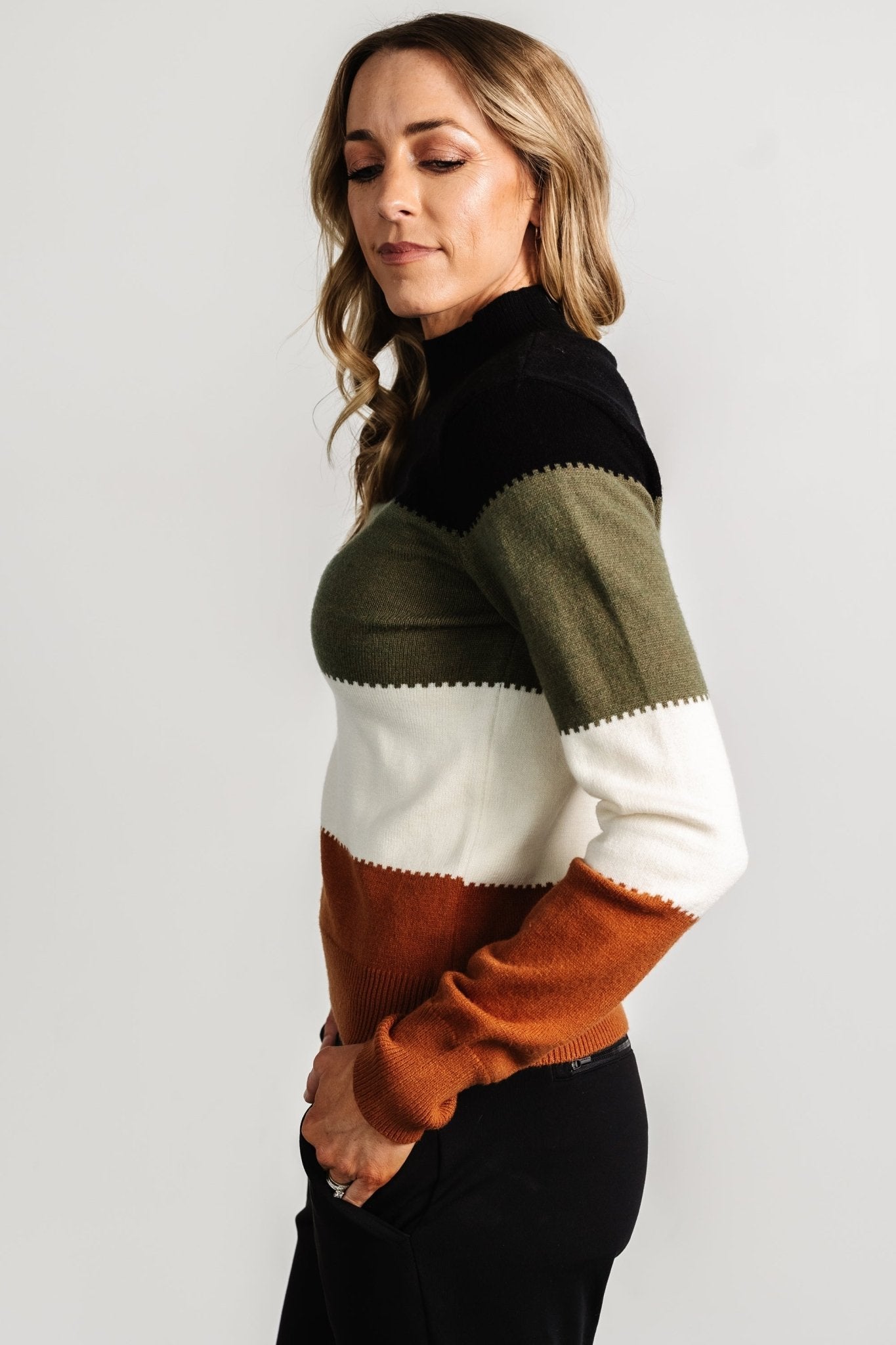 Porter Color Block Sweater | Black Multi