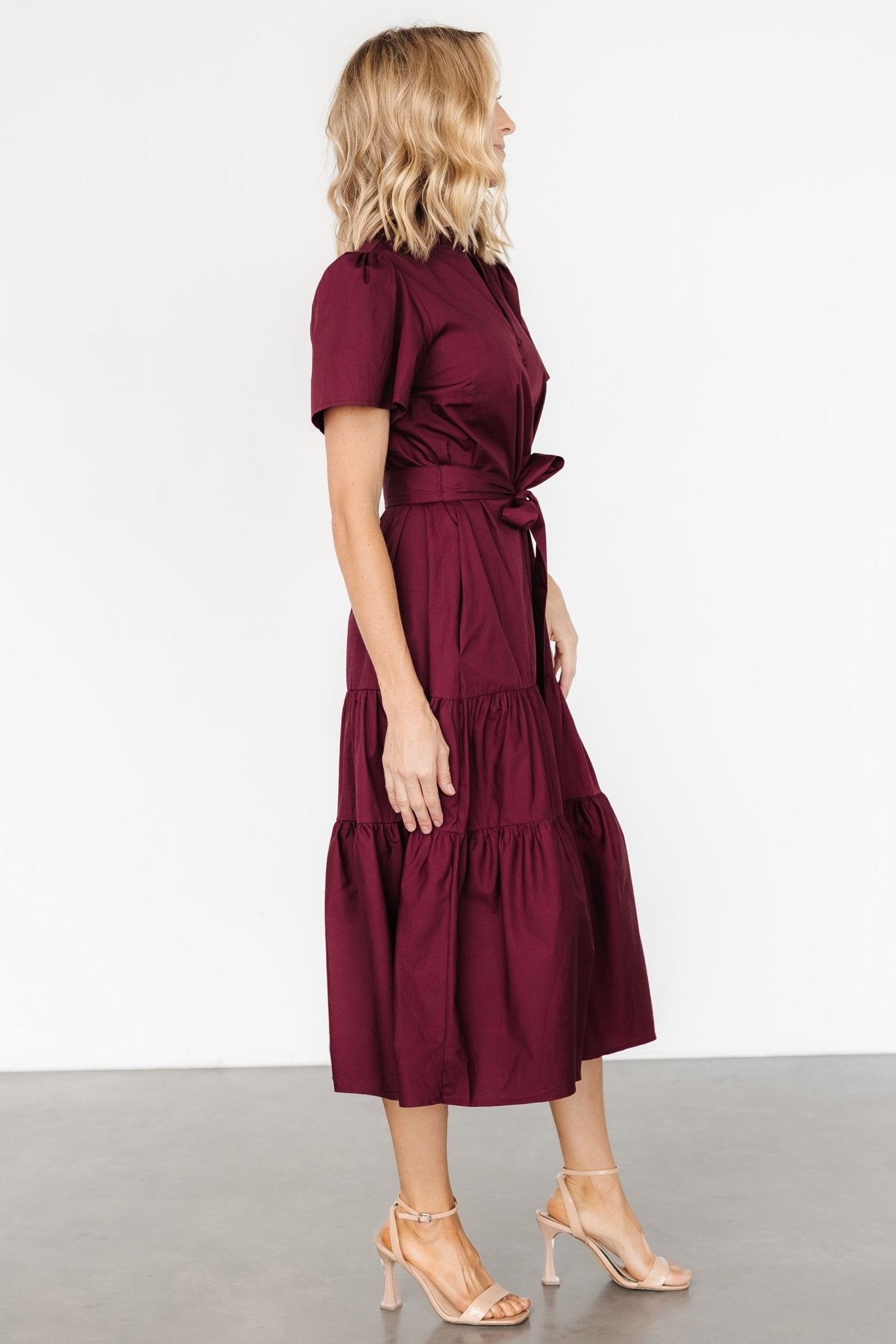 Providence Poplin Dress | Wine