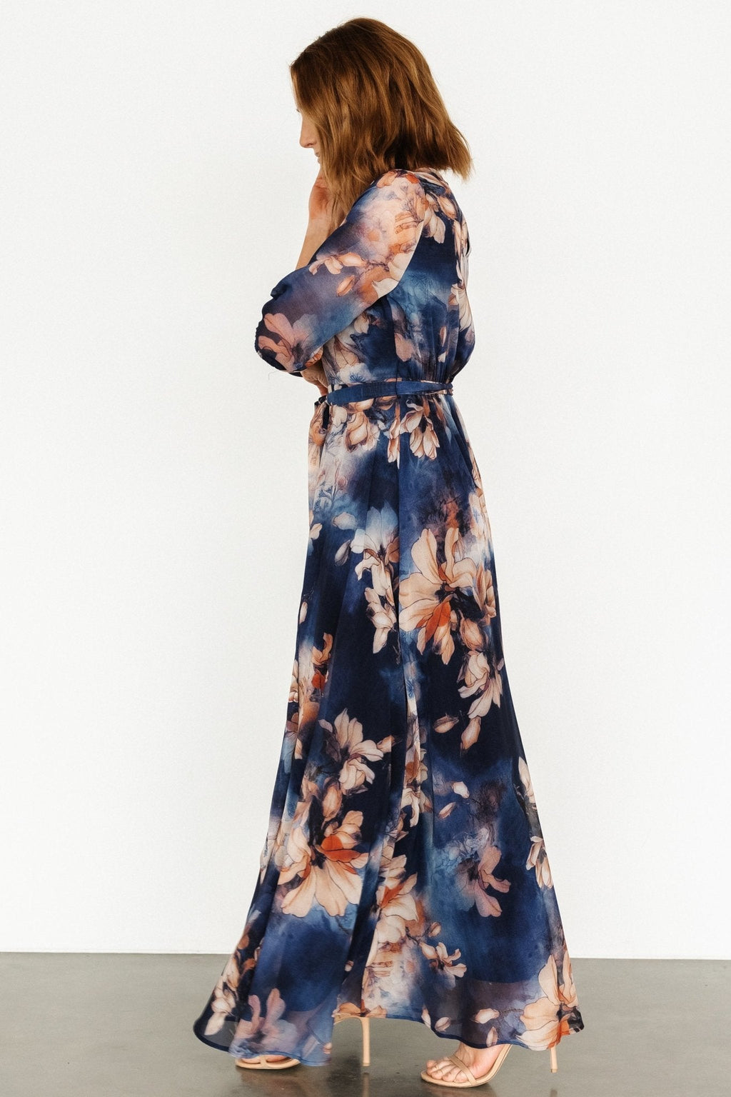 Rebecca Maxi Dress | Dark Blue Floral