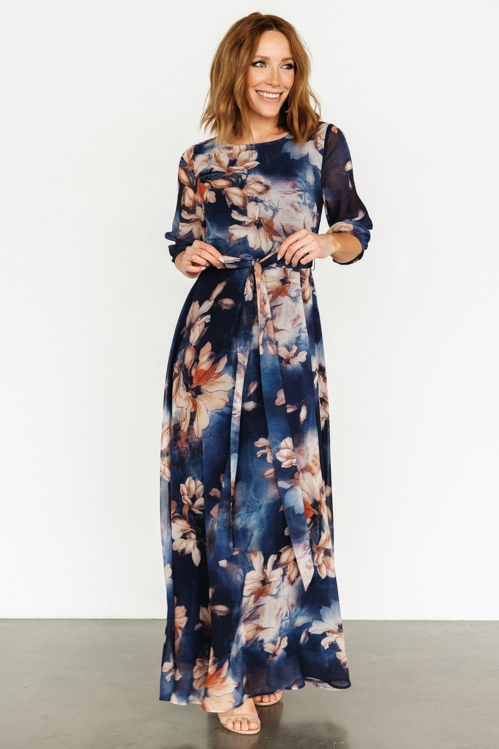 Rebecca Maxi Dress | Dark Blue Floral