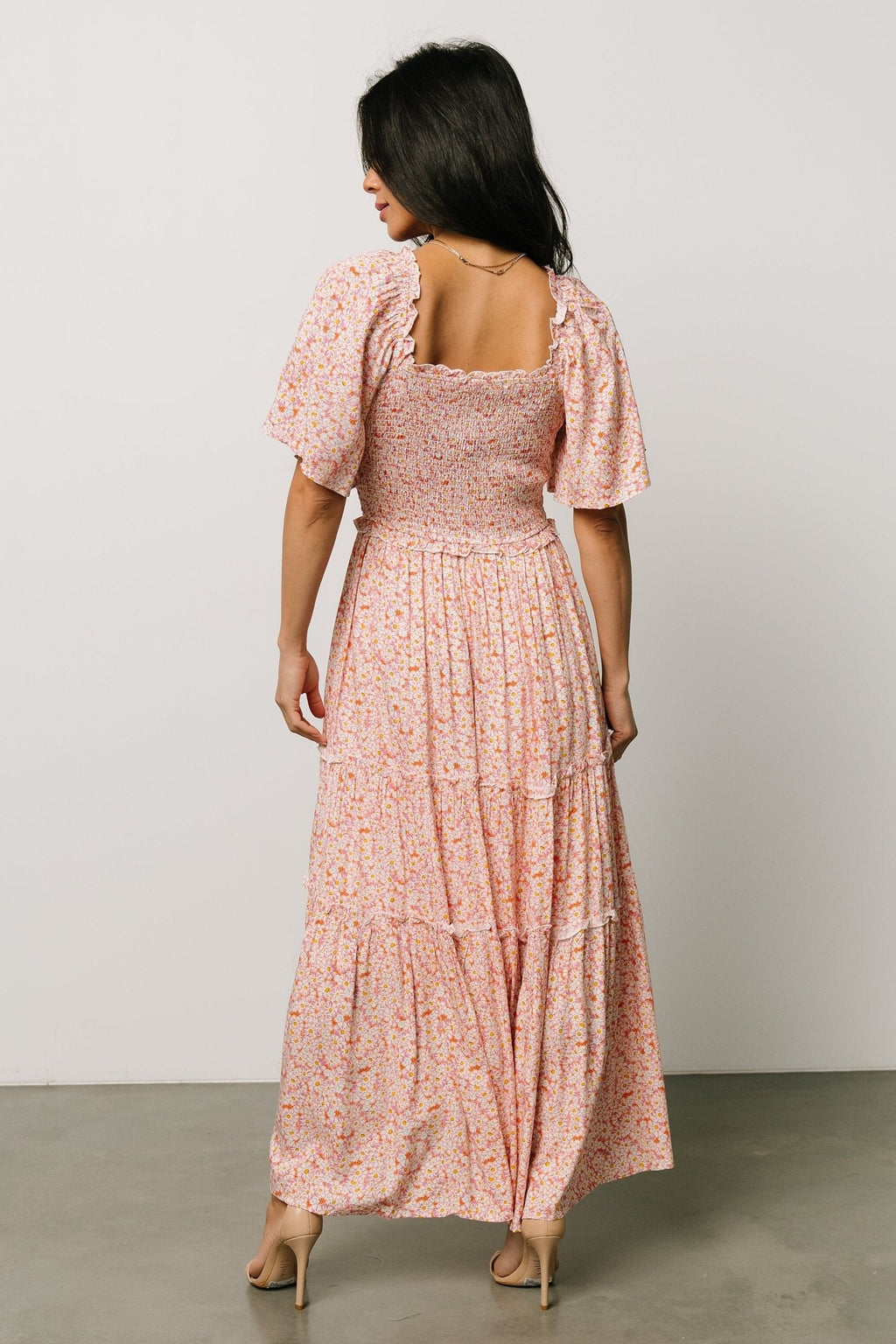 Regina Smocked Maxi Dress | Coral Floral