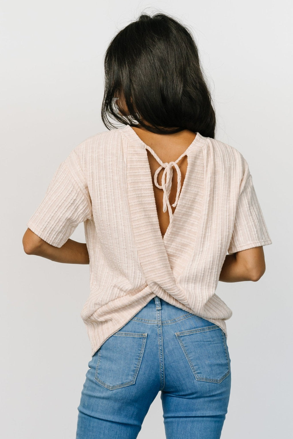 Roxi Open Back Tie Top | Natural