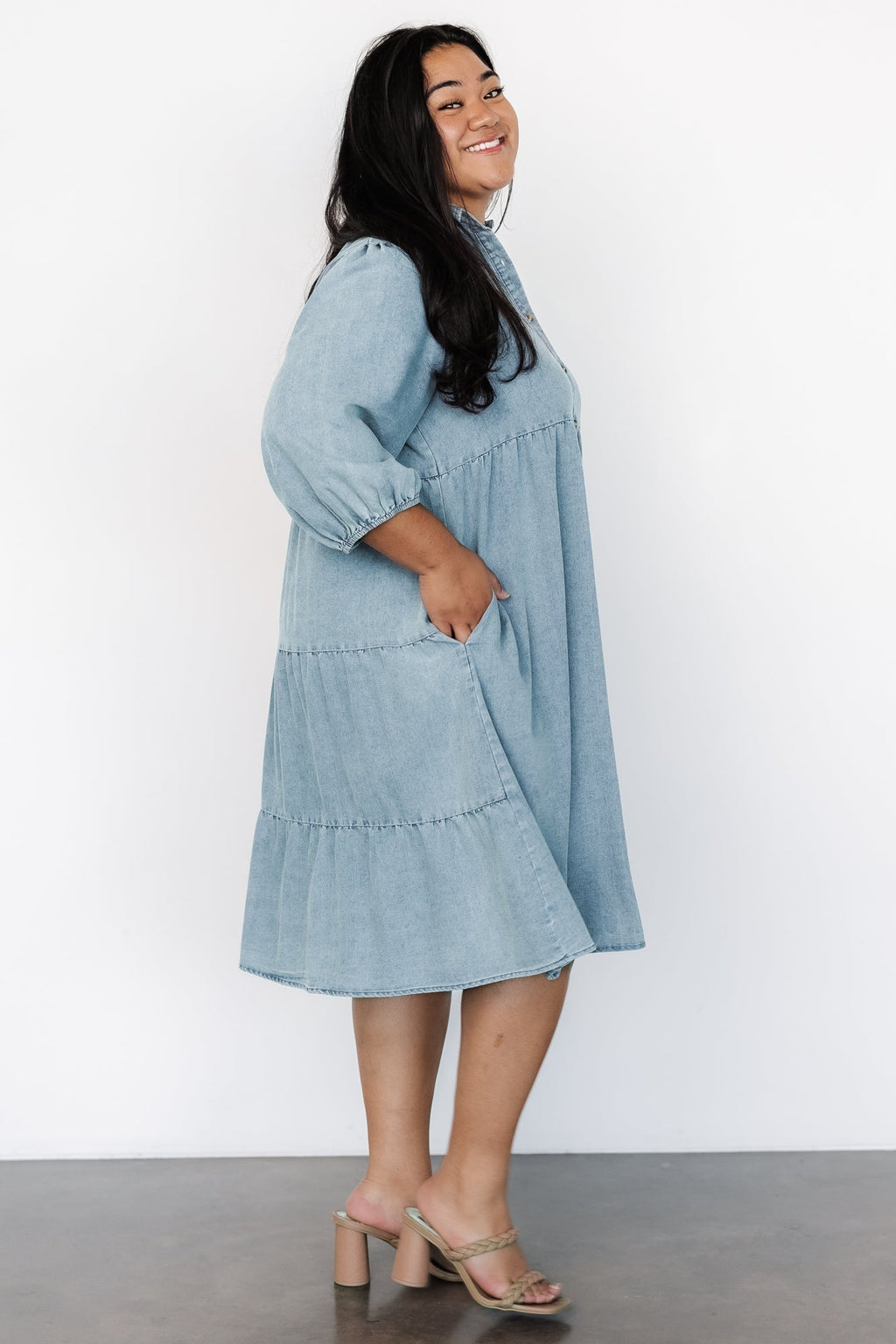 Sari Babydoll Dress | Chambray