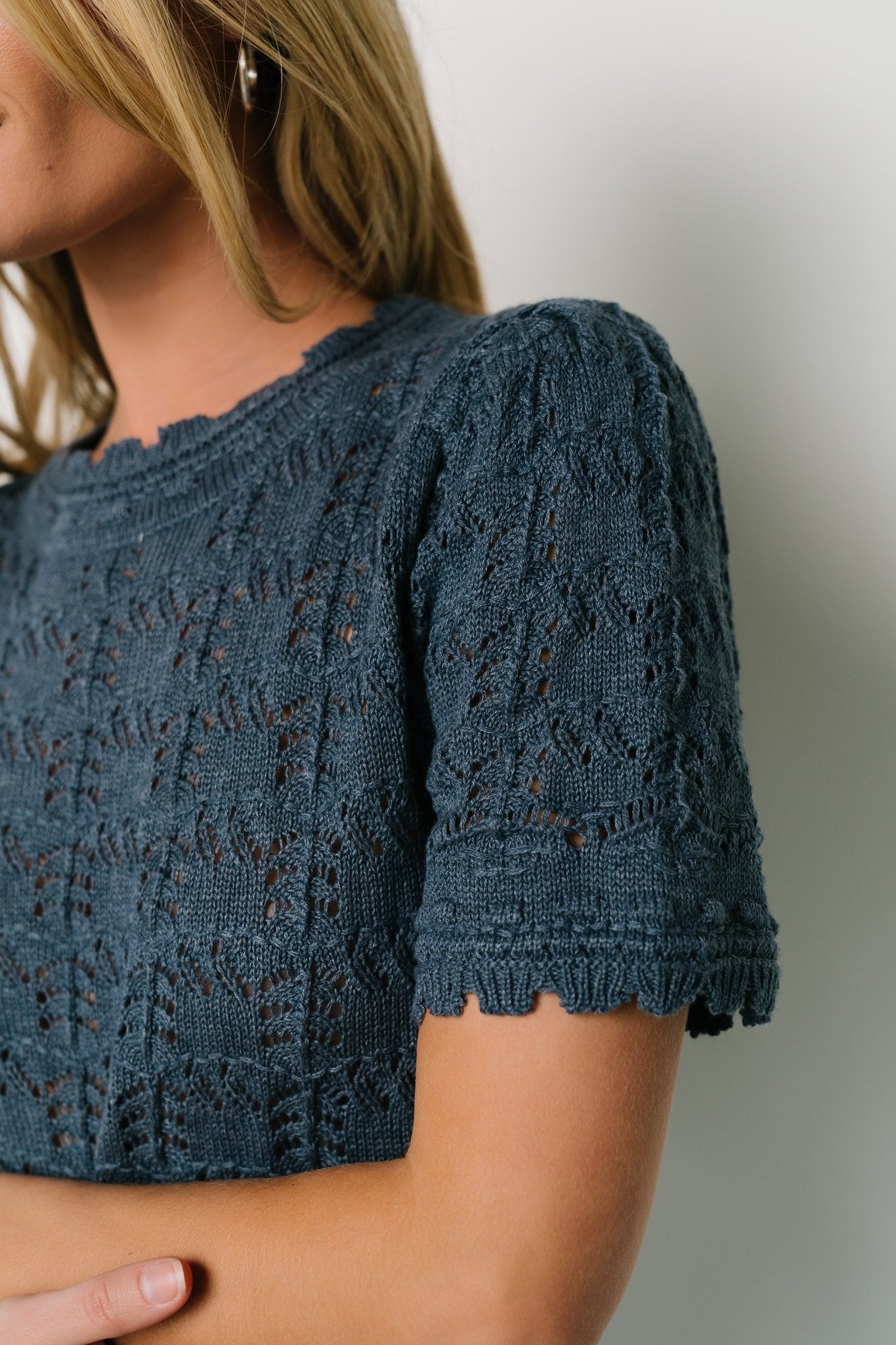 Serenity Knit Sweater Top | Slate