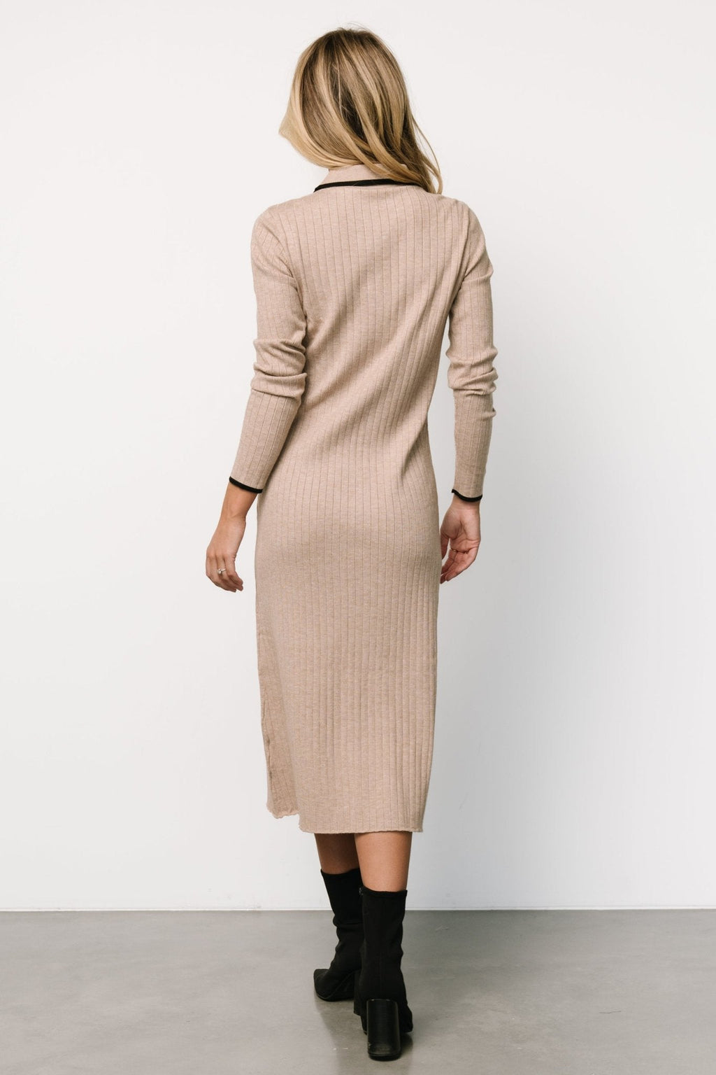 Shantel Polo Dress | Taupe + Black