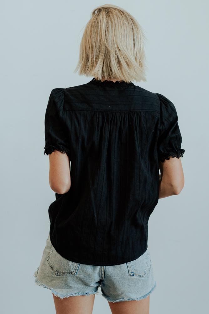 Sloane Button Top | Black