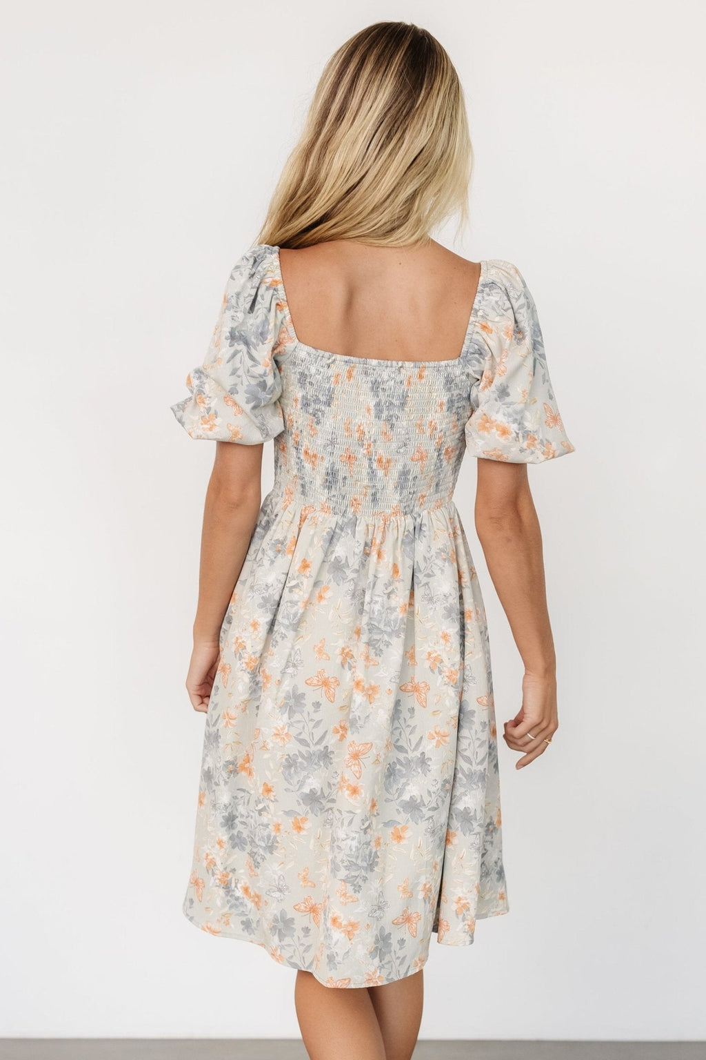 Sonnet Short Dress | Dusty Blue Print