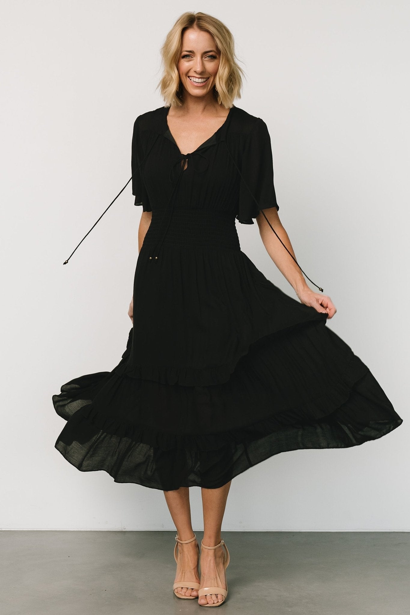 Spell Boho Midi Dress | Black