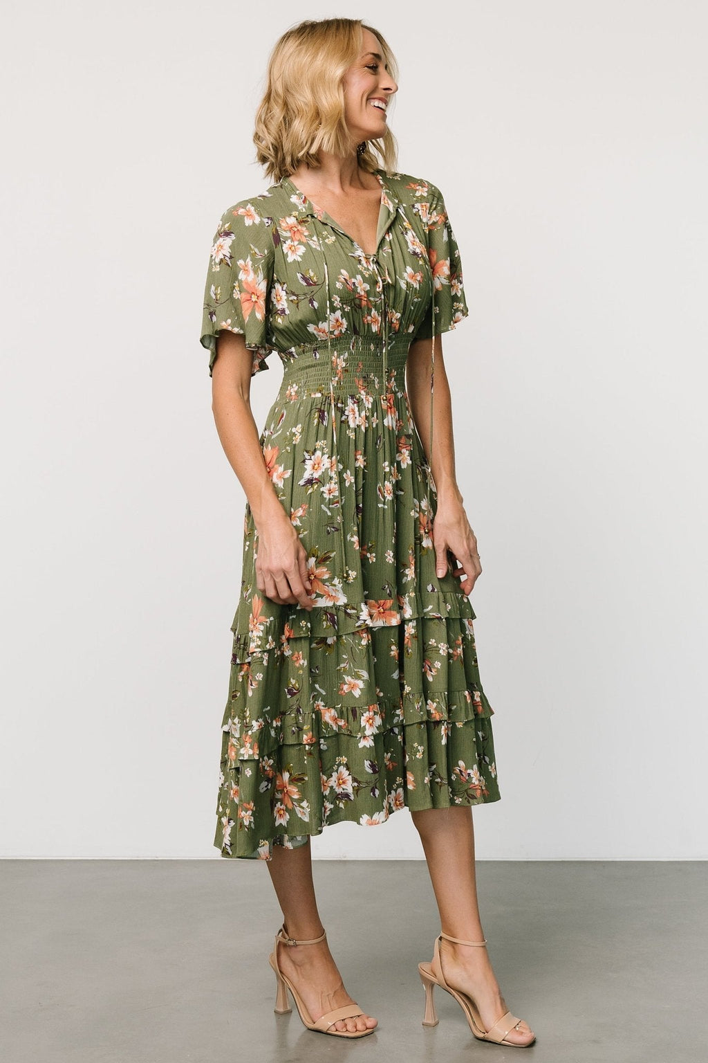 Spell Boho Midi Dress | Olive Floral
