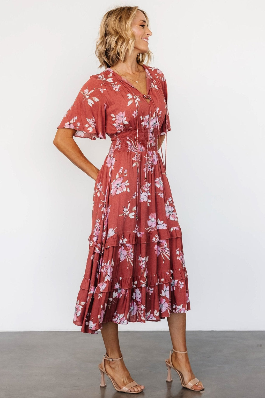 Spell Boho Midi Dress | Terracotta Floral