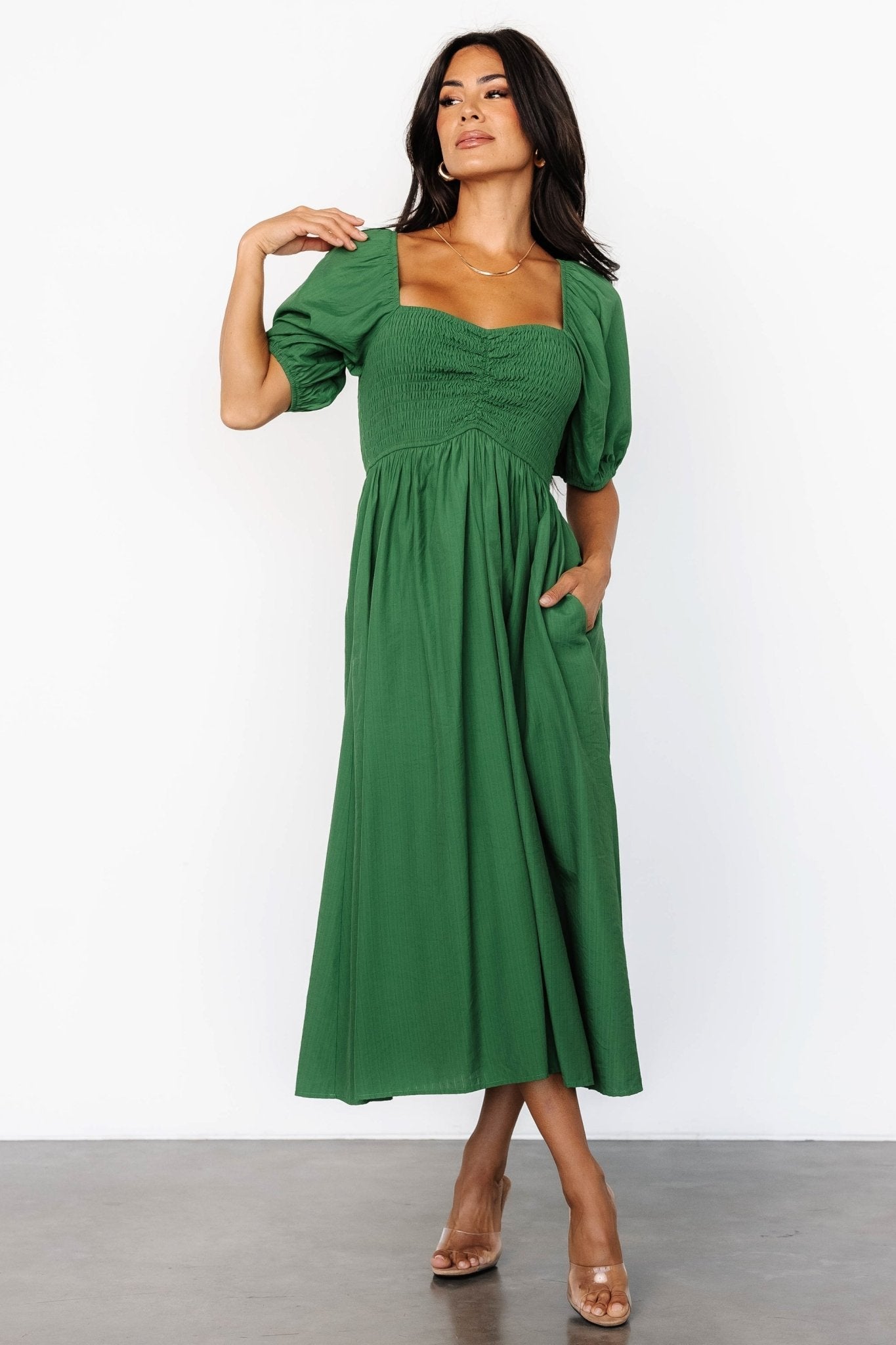 Stefania Midi Dress | Green