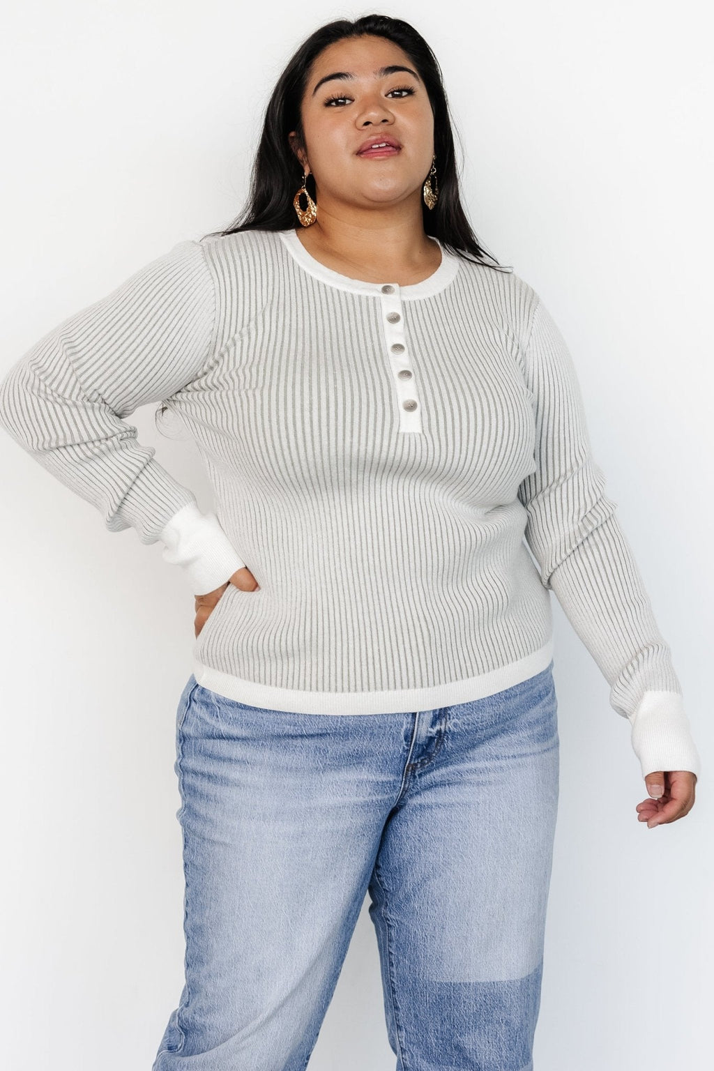 Stevie Ribbed Sweater | Gray
