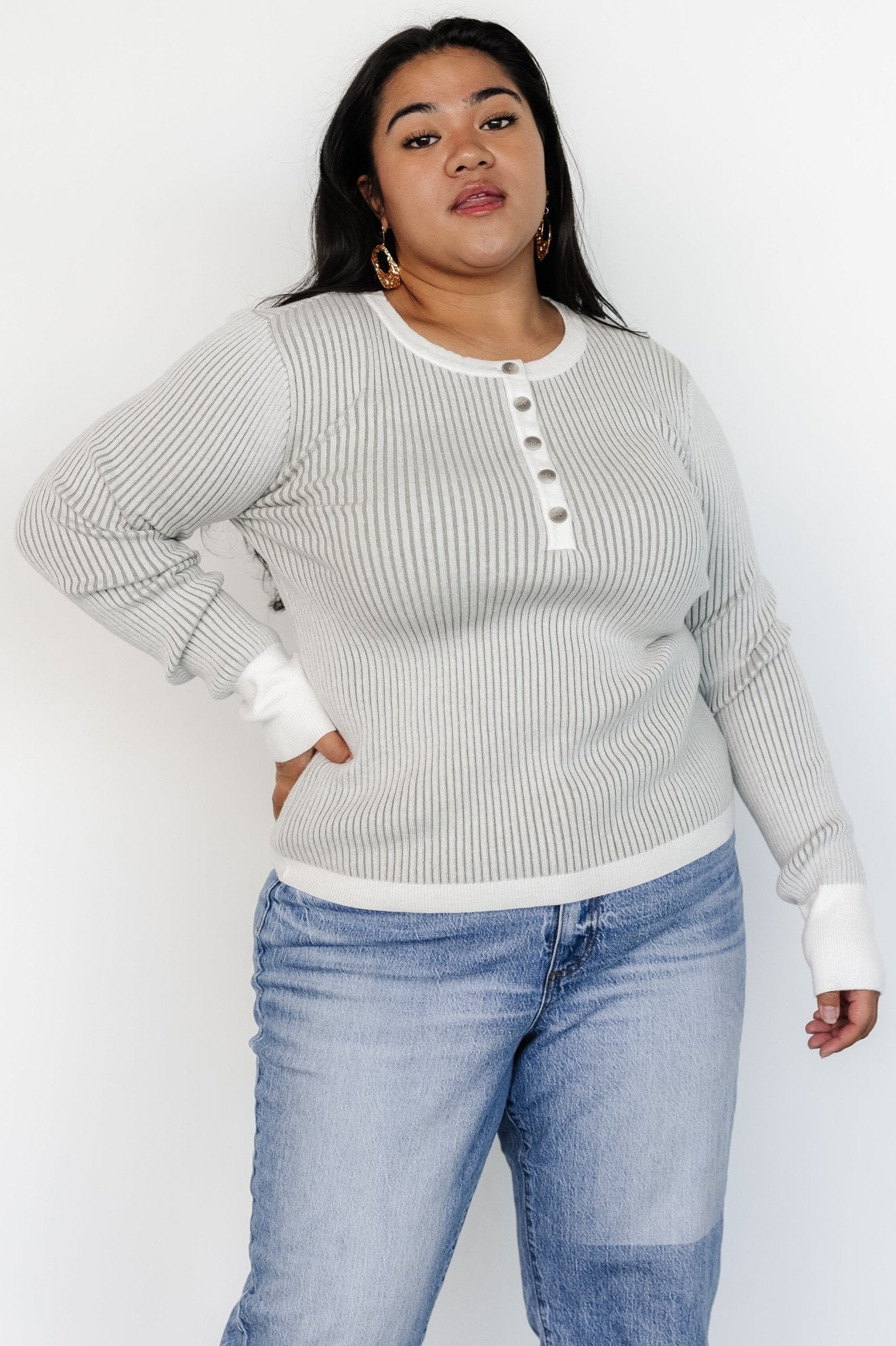 Stevie Ribbed Sweater | Gray