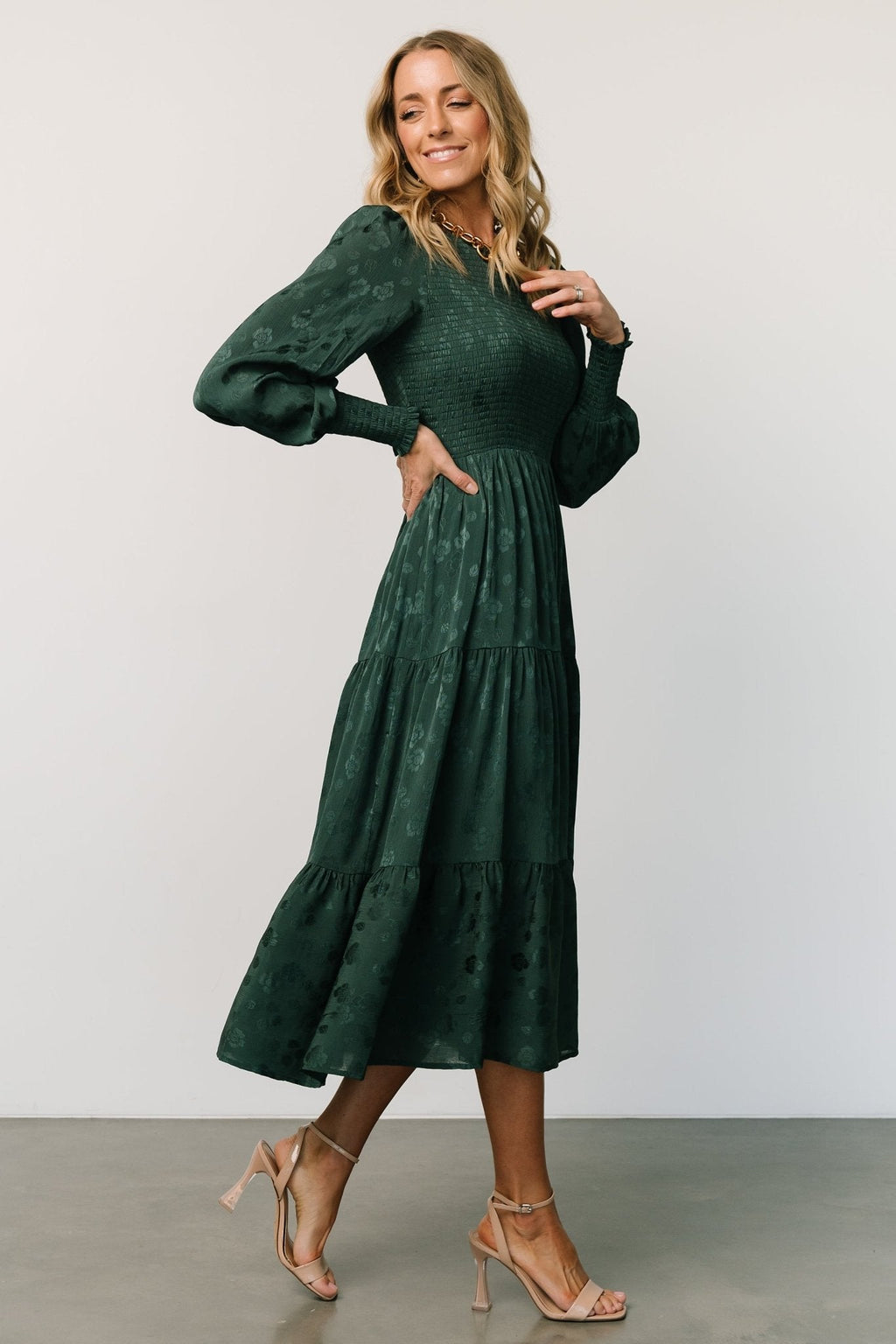Stockholm Smocked Dress | Dark Green