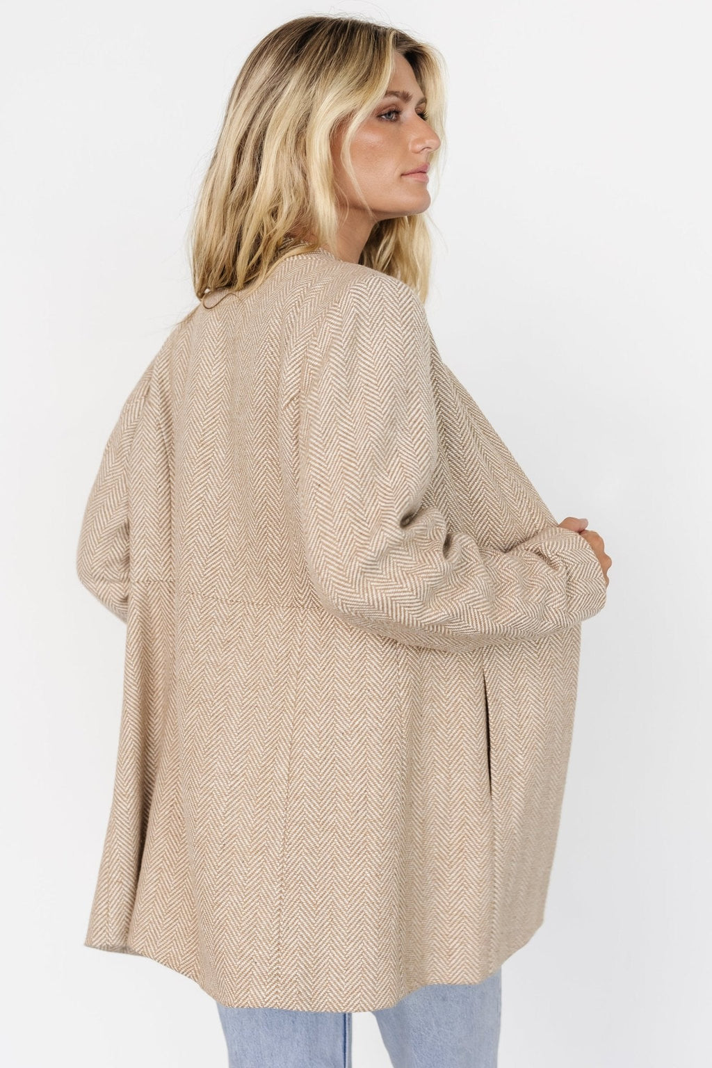 Stratford Open Front Blazer | Natural