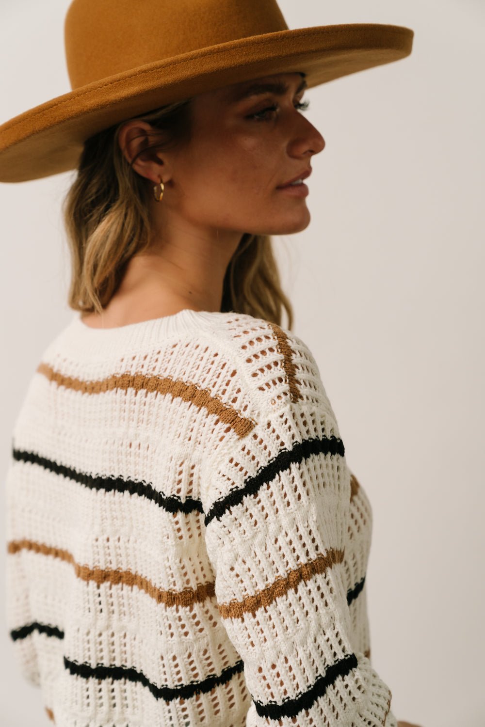 Sundance Knit Sweater Top | Ivory Multi Stripe