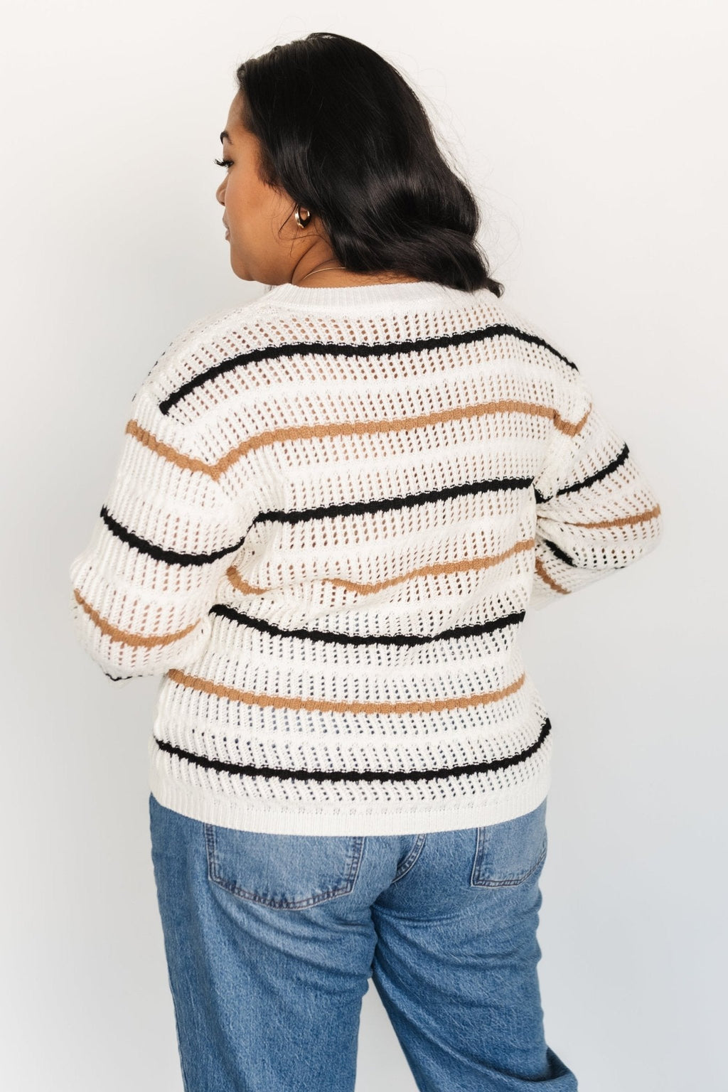 Sundance Knit Sweater Top | Ivory Multi Stripe