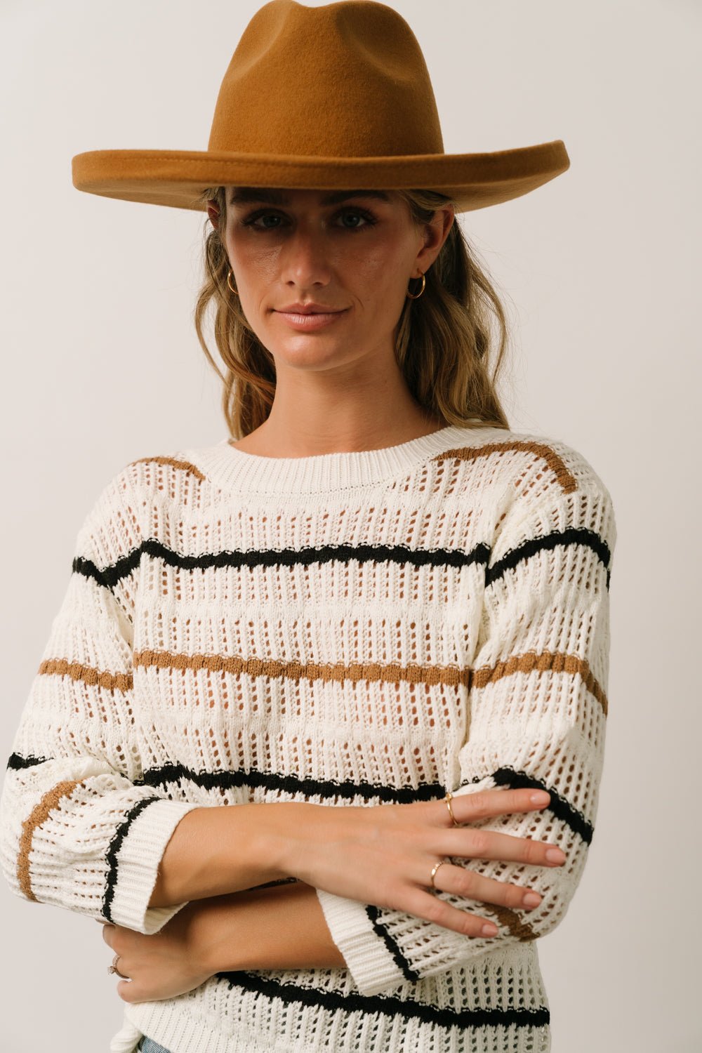 Sundance Knit Sweater Top | Ivory Multi Stripe