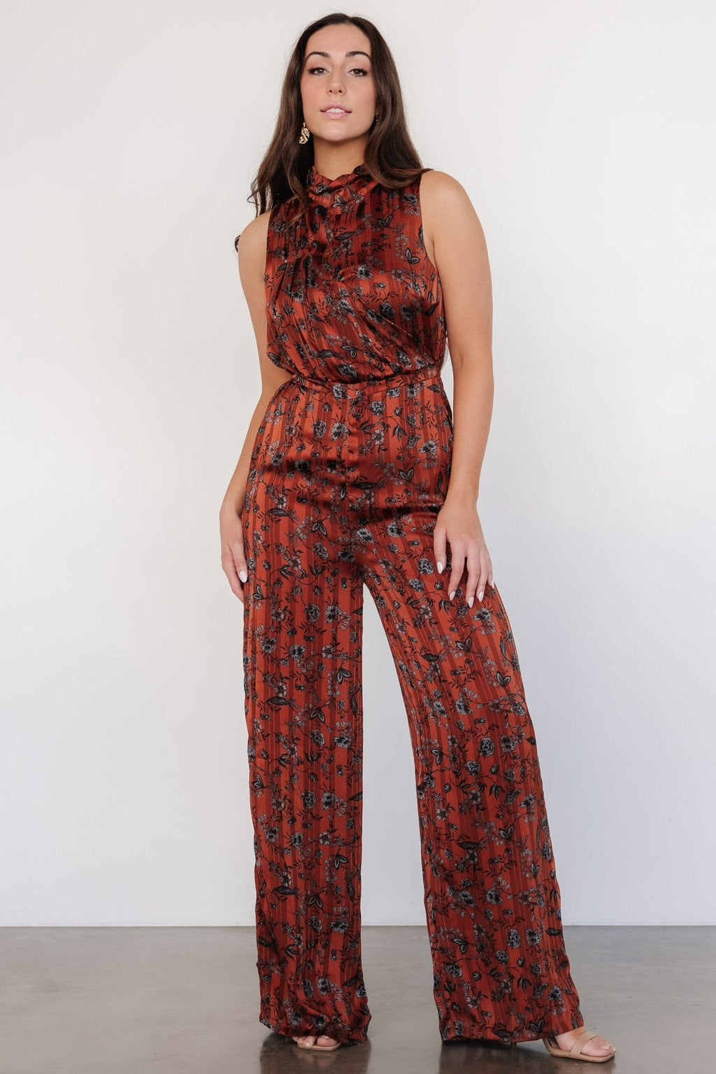 Suni Sleeveless Jumpsuit | Copper + Slate Floral
