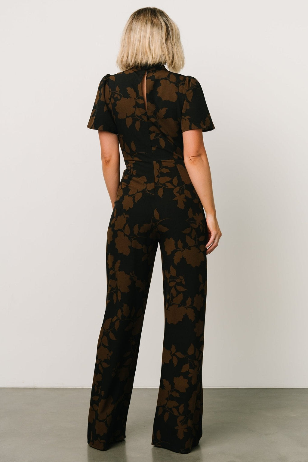 Langham Mock Neck Jumpsuit | Espresso Print
