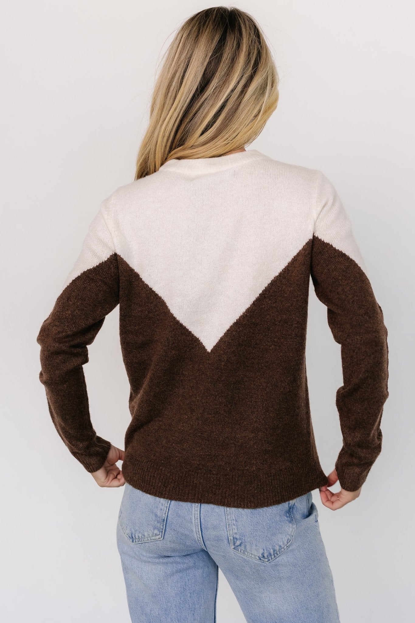 Tanner Sweater | Ivory + Brown