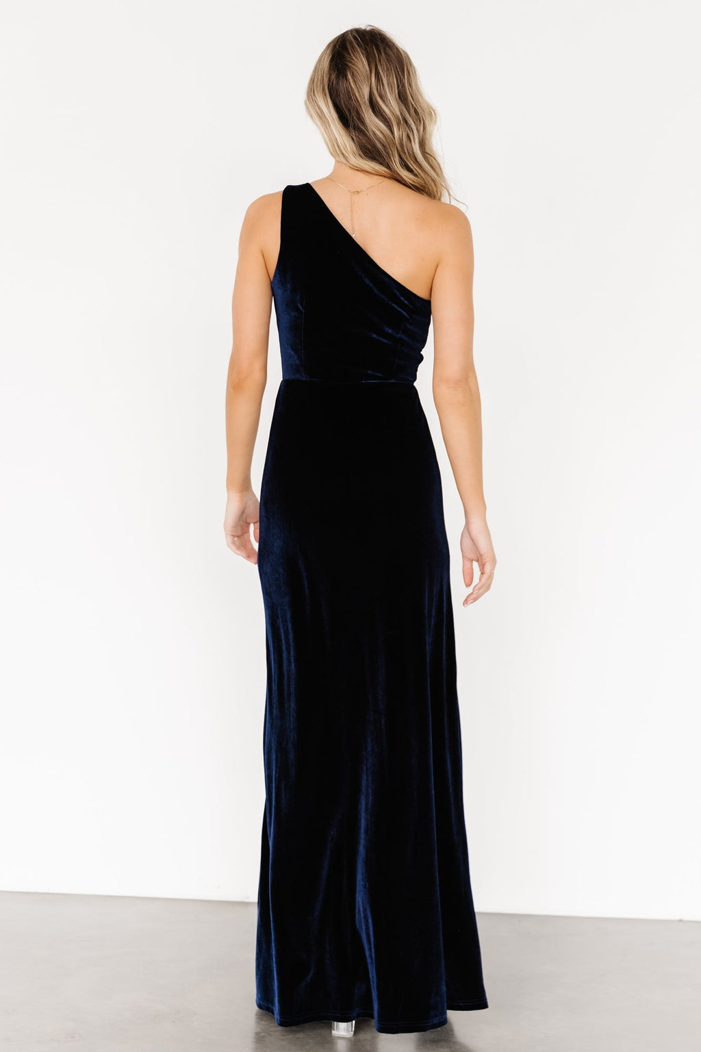 Tatiana Velvet One Shoulder Maxi Dress | Navy
