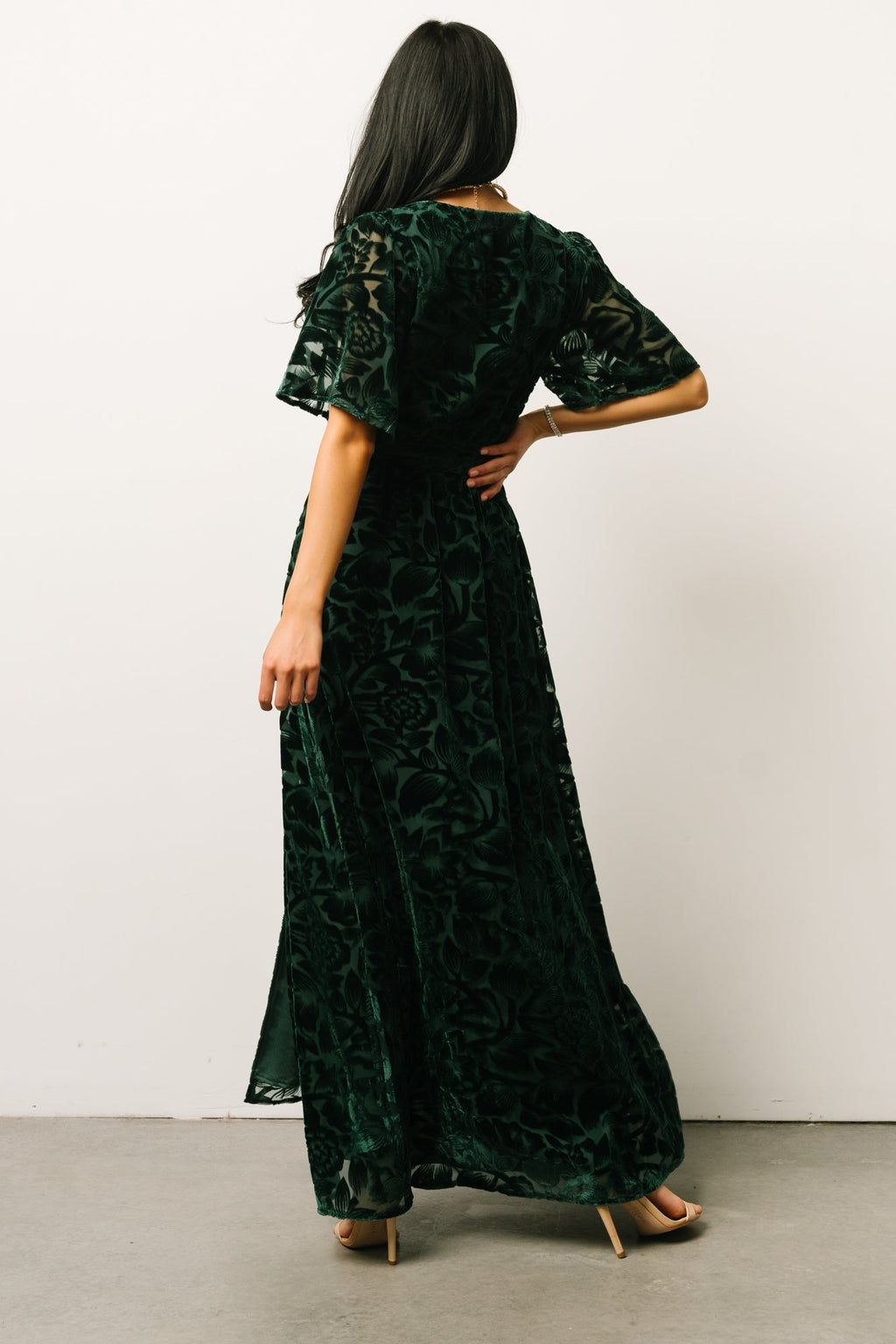 Uma Velvet Maxi Dress | Dark Green