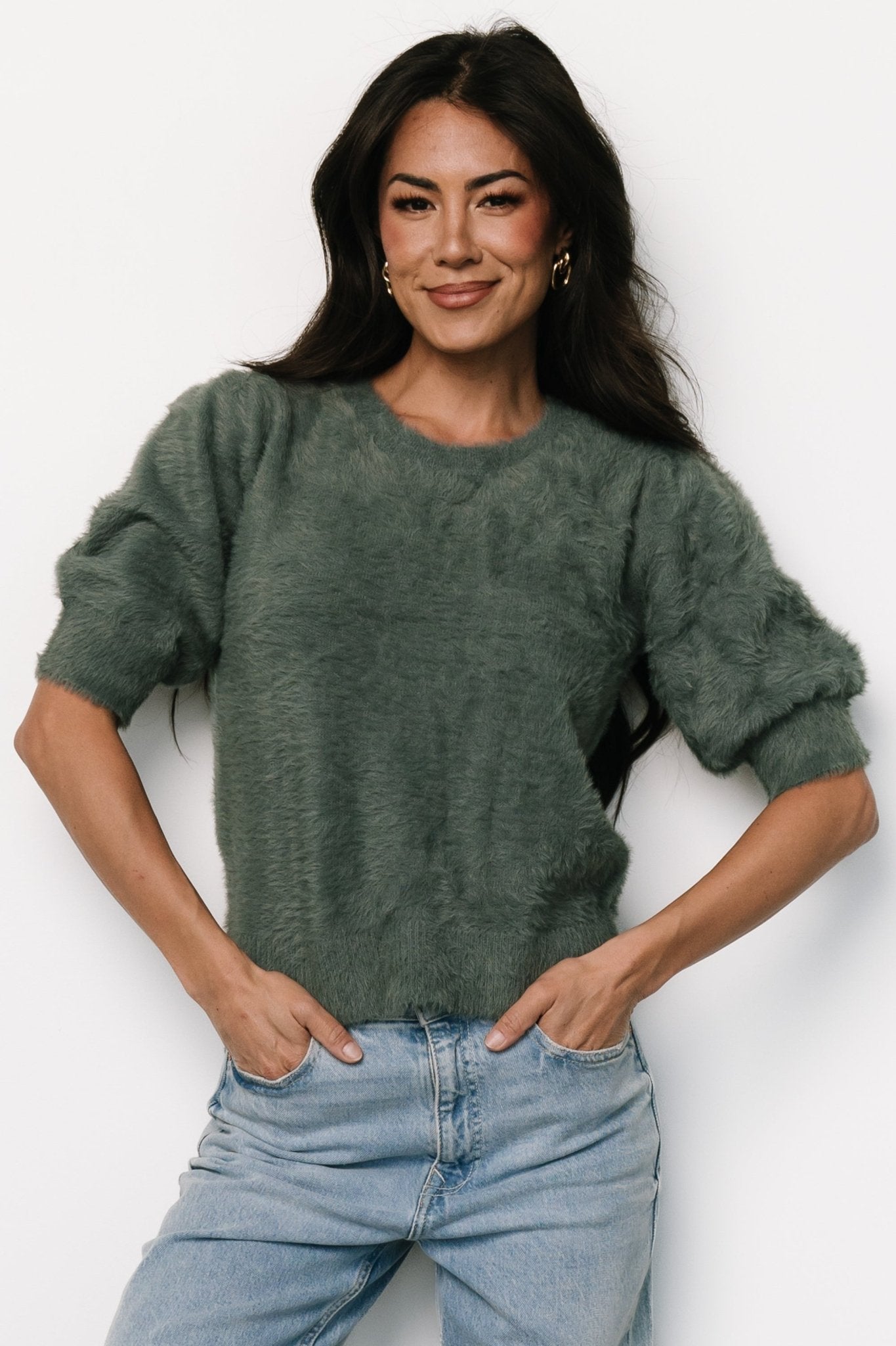 Vail Sweater Top | Winter Green