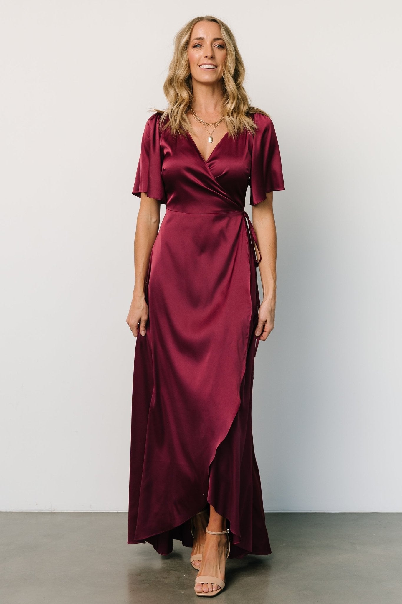 Vara Satin Maxi Wrap Dress | Mulberry