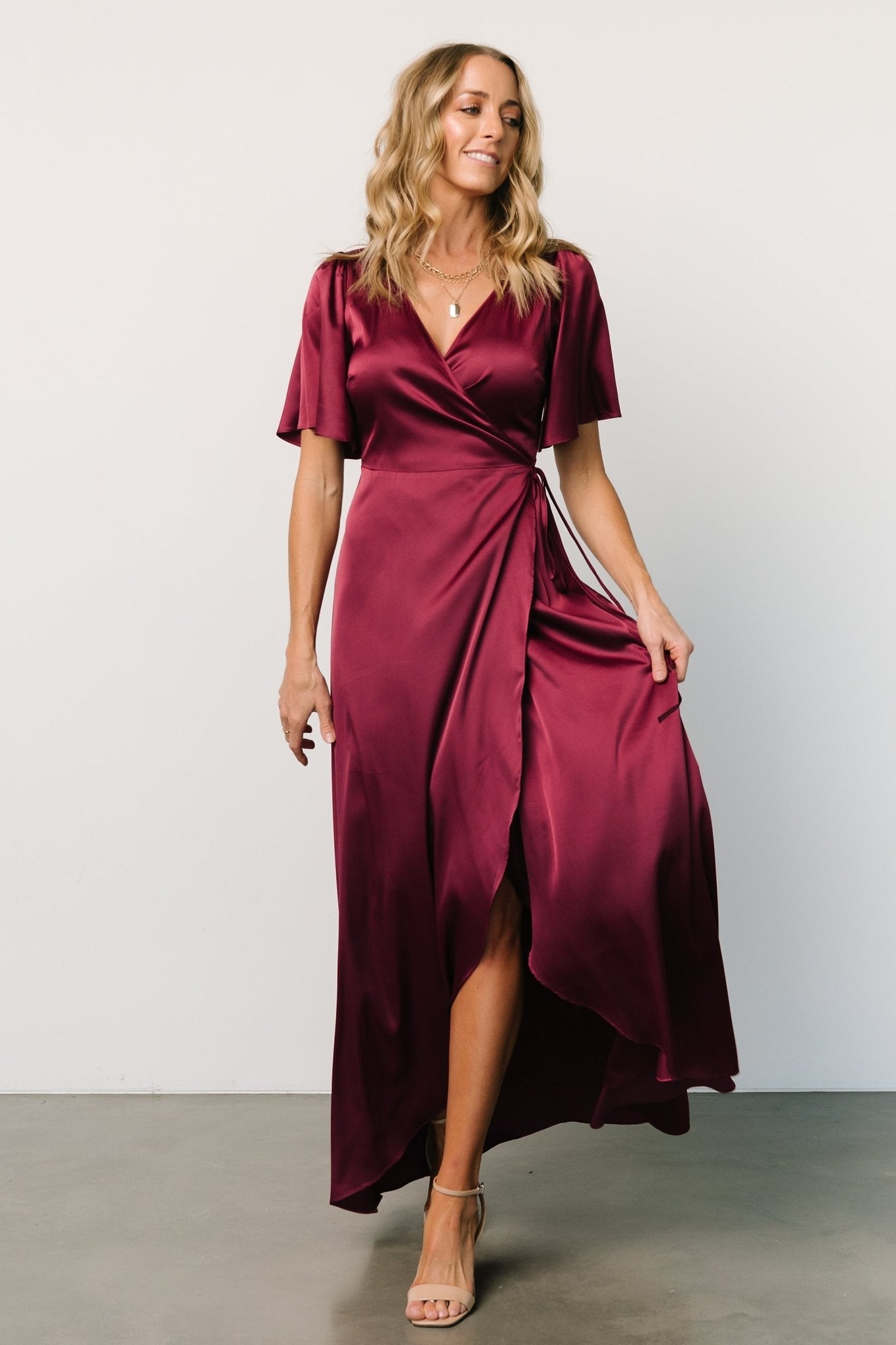 Vara Satin Maxi Wrap Dress | Mulberry