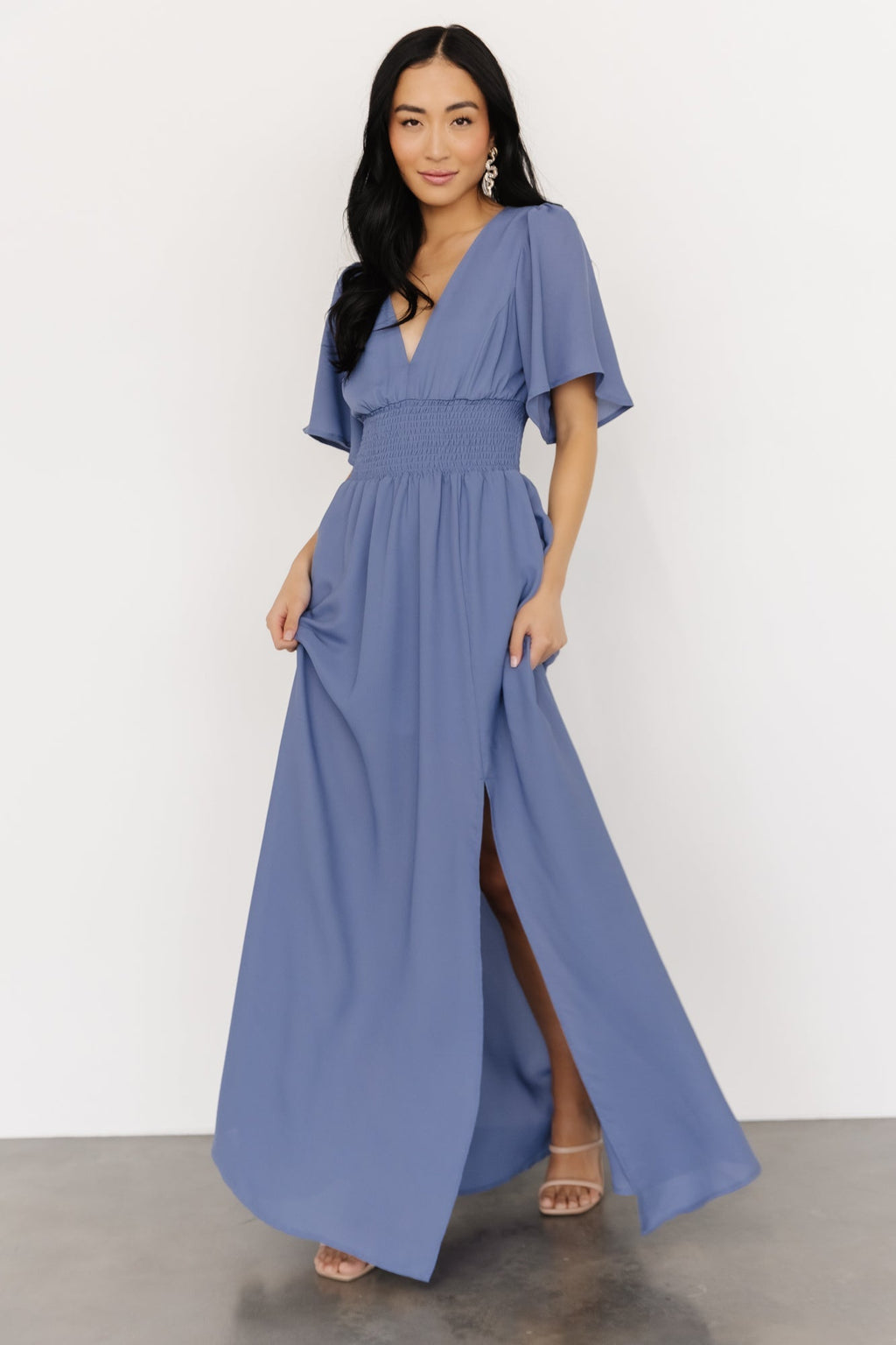 Verona Smocked Maxi Dress | Blue