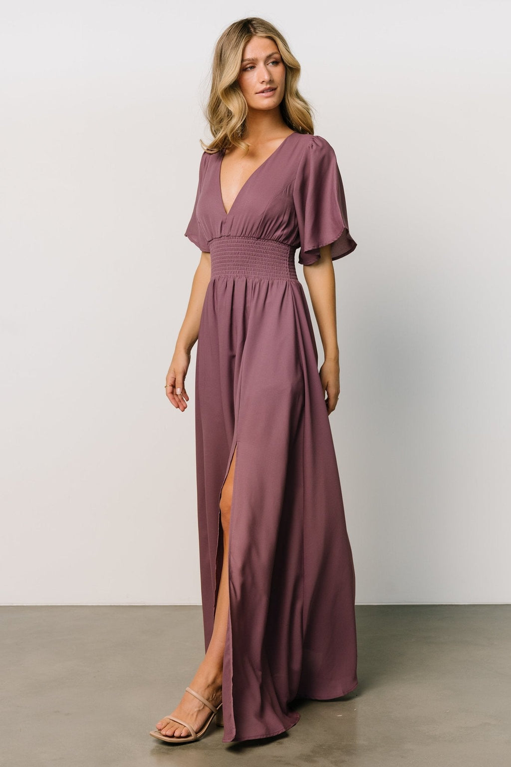 Verona Smocked Maxi Dress | Vintage Plum