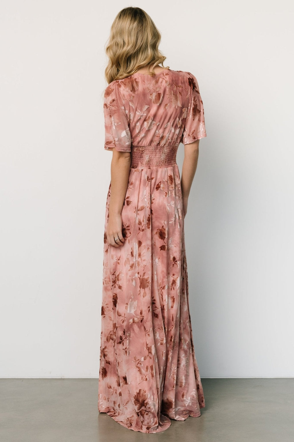 Veronica Velvet Maxi Dress | Blush
