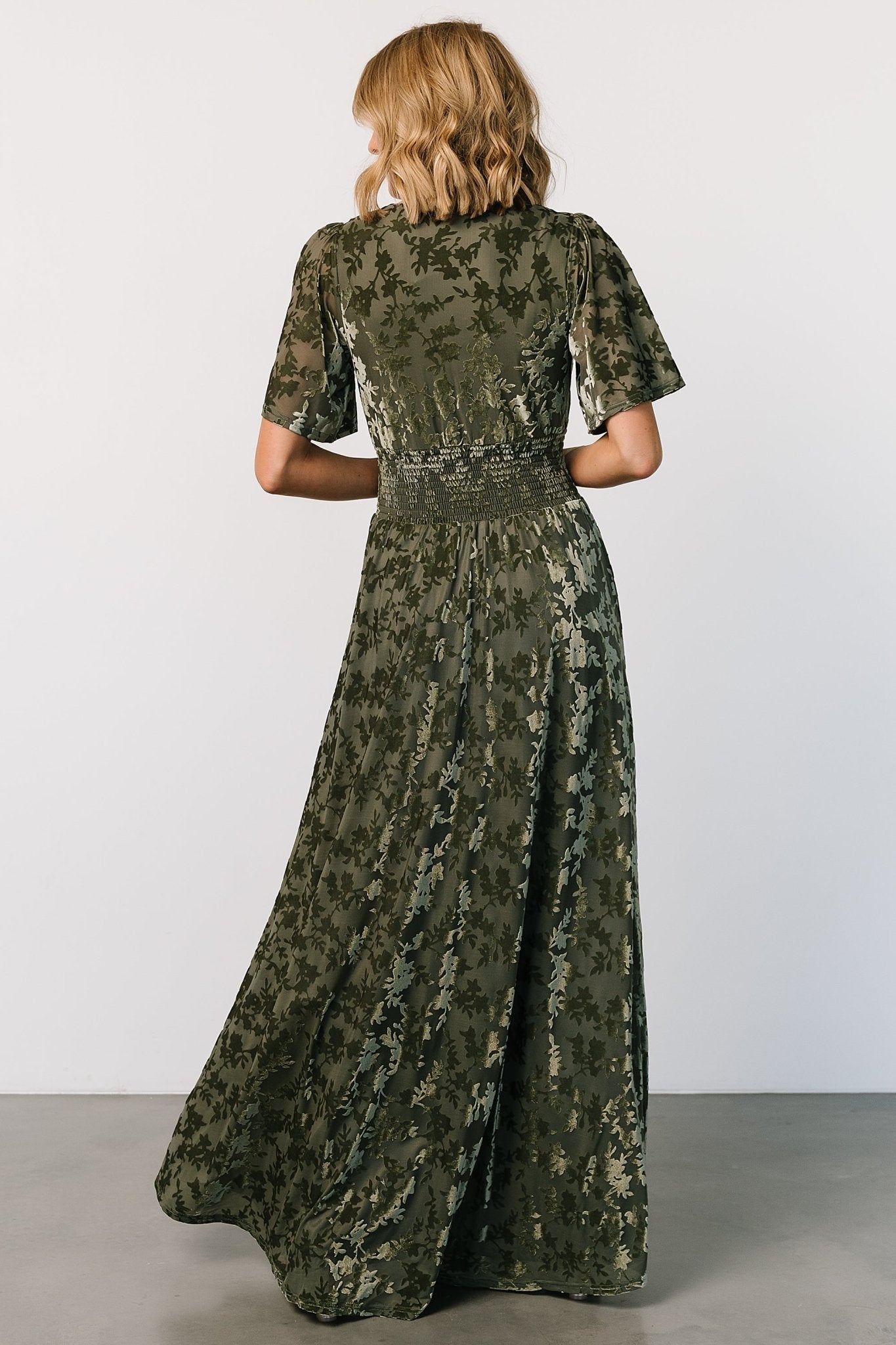 Veronica Velvet Maxi Dress | Dark Sage