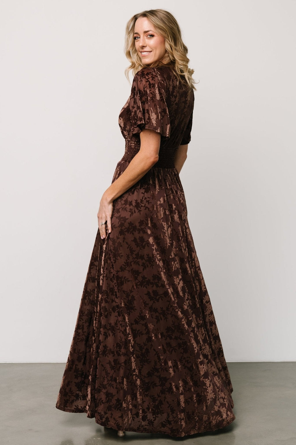 Veronica Velvet Maxi Dress | Espresso