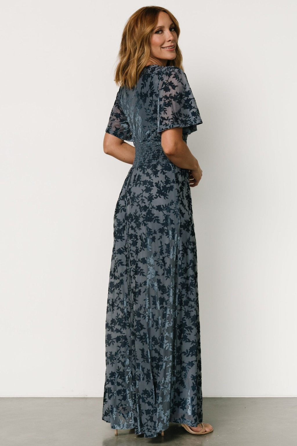 Veronica Velvet Maxi Dress | Whisper Blue
