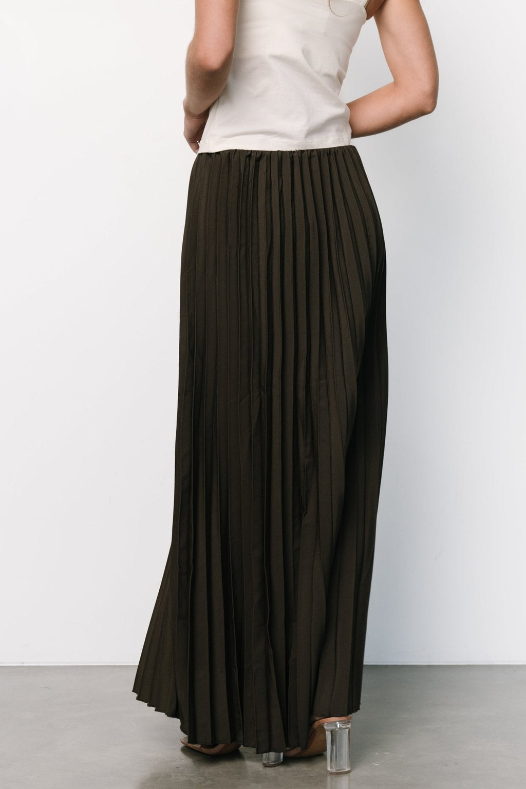 Vinny Pleated Maxi Skirt | Charcoal