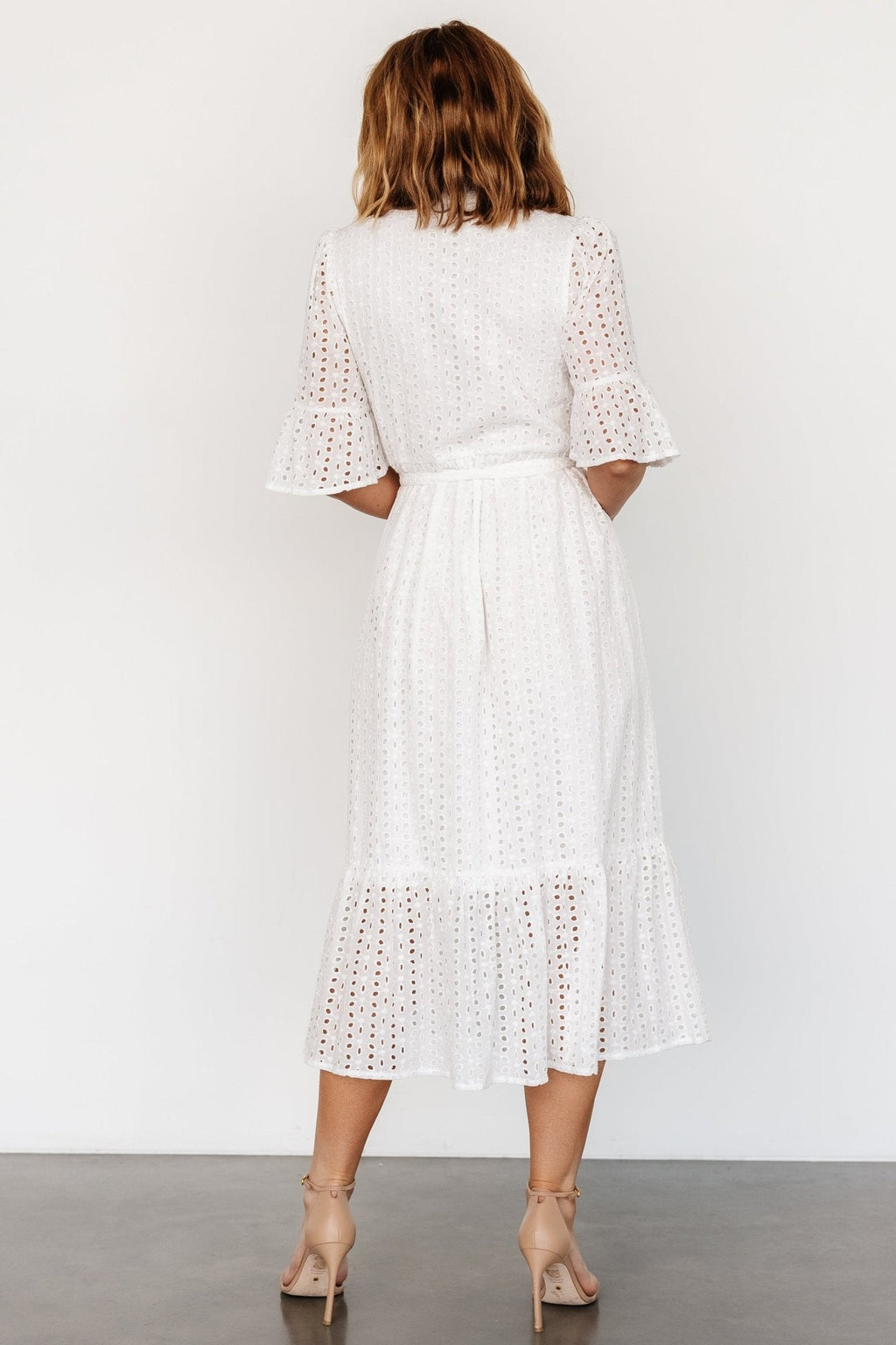 Virginia Eyelet Midi Dress | Off White