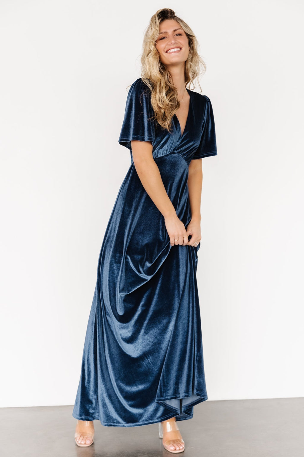 Vivian Velvet Maxi Dress | Blue