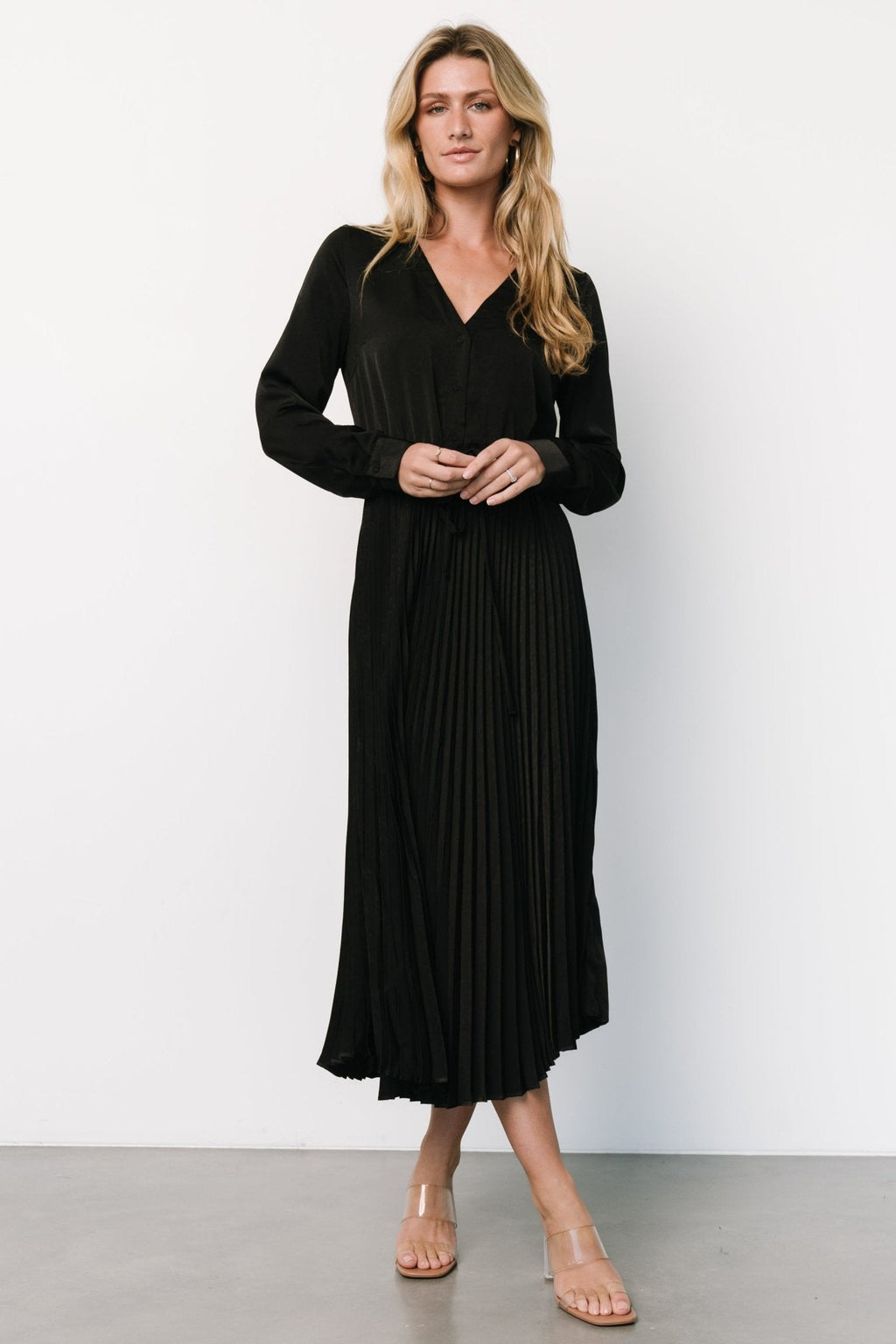 Waco Pleated Dress | Black