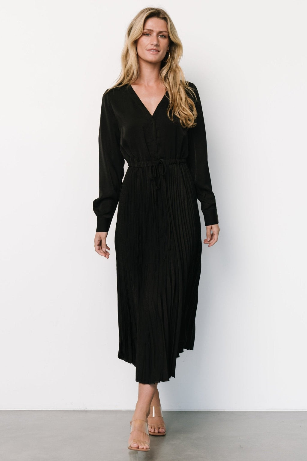 Waco Pleated Dress | Black