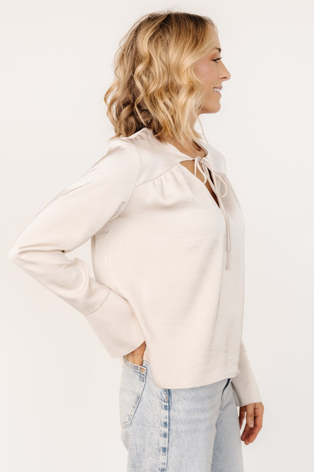 Westminster Satin Top | Pearl