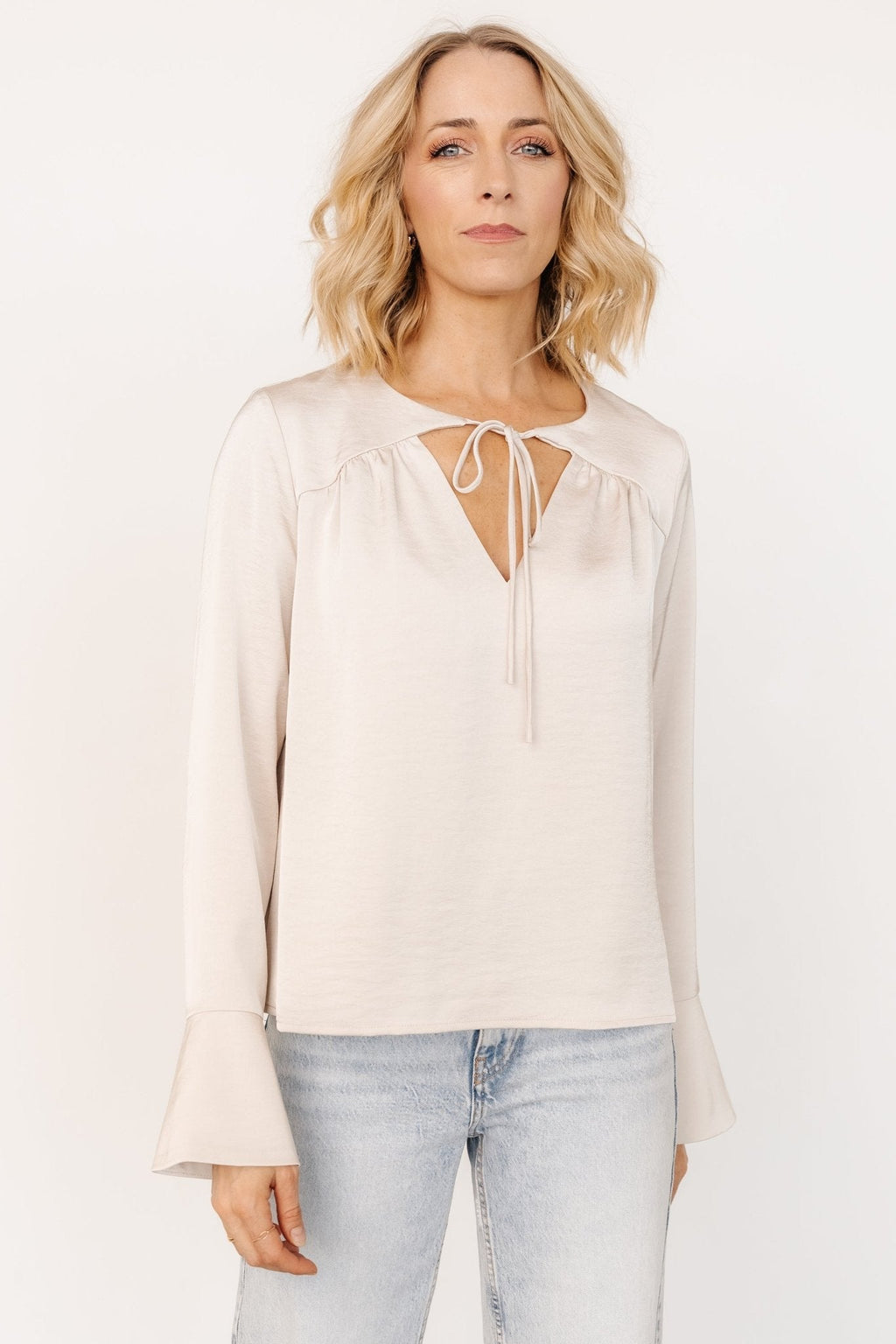 Westminster Satin Top | Pearl