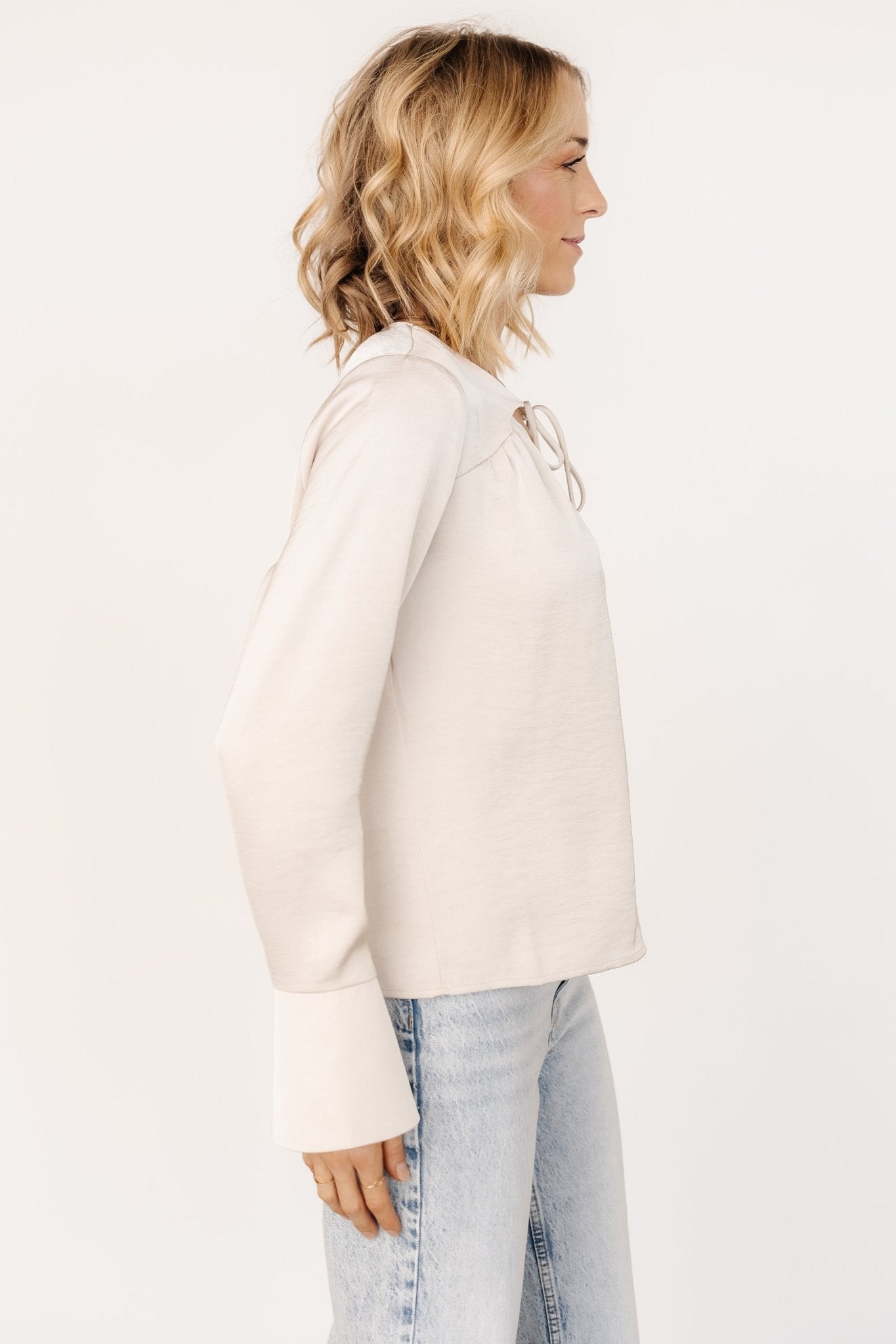 Westminster Satin Top | Pearl
