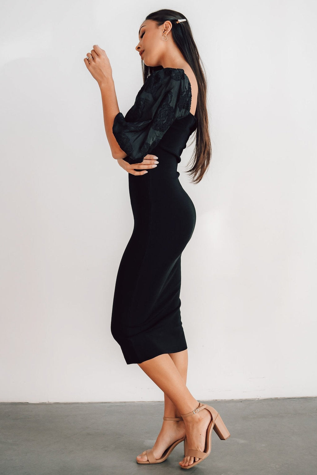 Weyland Bodycon Midi Dress | Black
