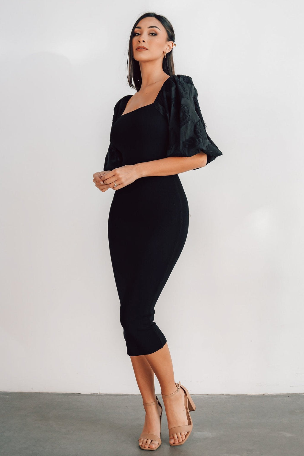 Weyland Bodycon Midi Dress | Black