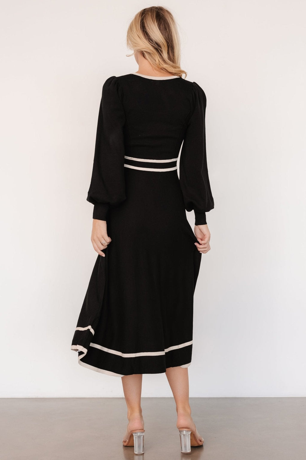 Winslet Knit Dress | Black + Cream