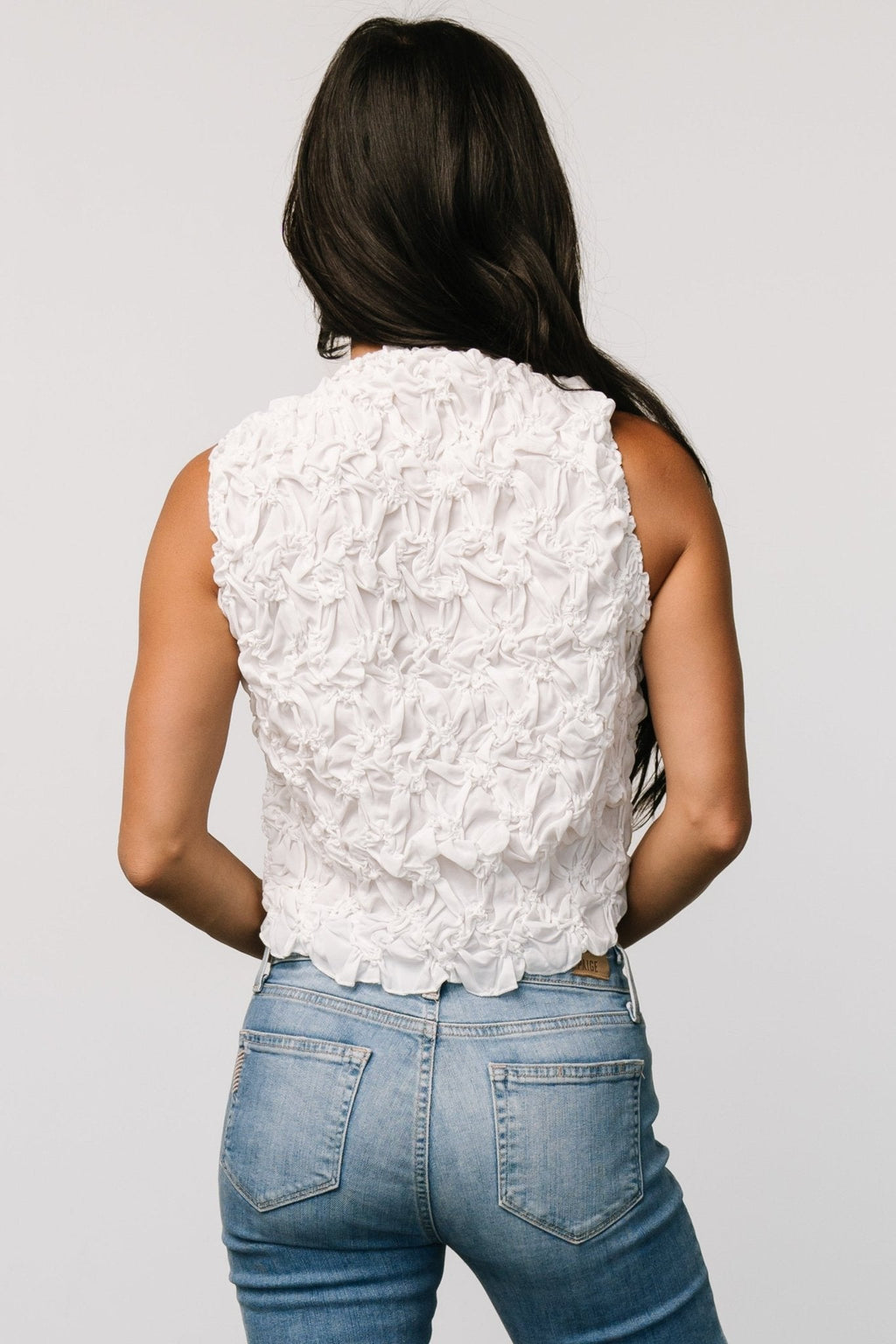 Wyn Textured Tank Top | White